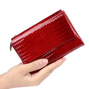 Royal Bagger hoạ tiết cá sấu Ví ngắn cho phụ nữ da bò thật Ví Gấp Ba đồ đựng Thẻ Ví Tiền xu cổ điển 1491