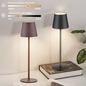 LED Cordless Table Lamps Portable Rechargeable Outdoor Table Lamp 3 Color Stepless Dimming Night Light for Restaurant Bedroom