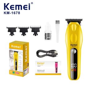 Kemei KM-1678 Professional High Power 7500 Rpm High-speed Hair Clipper Rechargeable Type-C Hair Trimmer Electric LED Display Haircut Machine