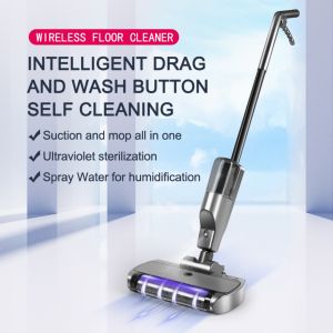 New 2024 Cordless Wet And Dry Mop Vacuum Cleaner Smart Dual-sided Edge Floor Washer Vacuum Mop with UV Sterilization