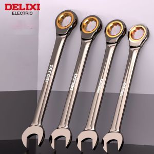 Bộ cờ lê nhanh Delixi hai công dụng tiết kiệm sức lao động tự động mở hoa mận bộ công cụ đa năng 72 bánh răng nhanh