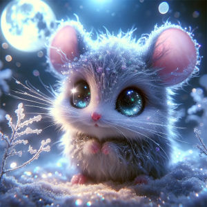 Huacan Diamond Painting Winter Mouse Diamond Embroidery Landscape Animal New 2026 Picture Of Rhinestones
