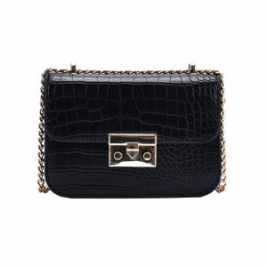 IELGY กระเป๋าล็อคสายโซ่ให้บรรยากาศกระเป๋าแฟชั่นทรงสี่เหลี่ยมขนาดเล็กสะพายไหล่แมสเซนเจอร์