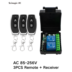 Universal 2CH RF Relay Receiver and Transmitter 9-30V 433MHz Wireless Remote for Garage Door and Gate