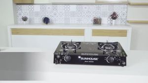 Bếp gas Sunhouse SHB3365-Chính Hãng 100% trưng bày đẹp mới 98-99% -Đầu đốt mới tiết kiệm gas-Mặt kính cường lực-Bảo Hành 12 Tháng