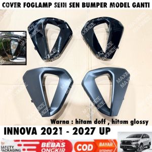 Cover Foglamp Sein Sen Innova 2021 2024 2025 2026 2027 Fog Lamp Model Ganti Hitam Doff Glossy Carbon