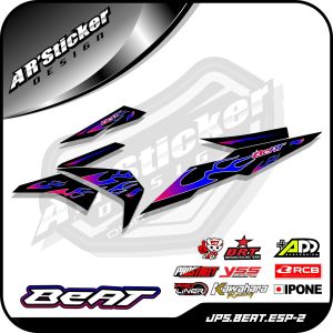 Stiker Striping Beat Fi New - Sticker Motor BEAT Iss Esp Steet 2016 2017 2018 2019 Variasi Api AR 02