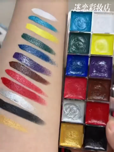 【Blinkin】สีเพ้นท์หน้า มี12สี สีสันสดใส ปลอดภัยมาก สําหรับเพ้นท์ร่างกาย เต้นรํา แต่งหน้า