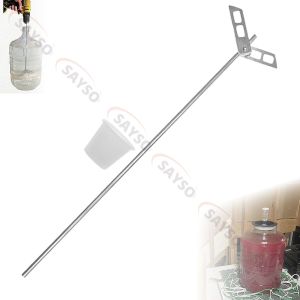 Wine Beer Degassing Stirrer for Wine Making 17.5” Stainless Steel 316 Drill Mixer Rod Attachment Wand W/Paddles | Winemaking