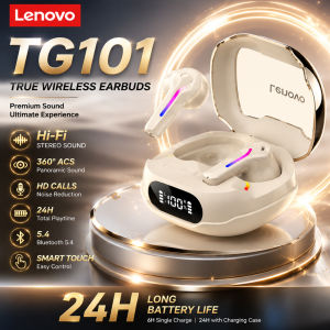 Lenovo | Lenovo TG101 Wireless Bluetooth Earphones Lightweight Ergonomic Half Earbuds Noise Isolation Long Battery Life  Sports Headset