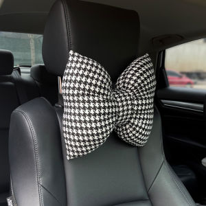 Automotive Headrest Neck Pillow Houndstooth Lumbar Pillow (Car) Interior Back Cushion Neck Pillow Car Interior Supplies Cushion for Ladies