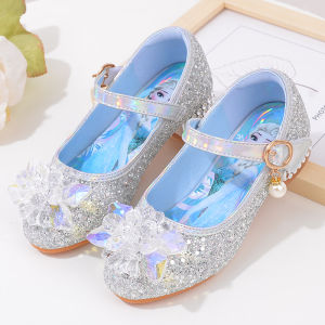 Elsa Themed Glitter Rhinestone High Heels for Children