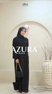 Gamis Terbaru Polos Kekinian Elegan Simple Silk Satin Baju Dress Muslimah Azura Series by ZNR Muslimah