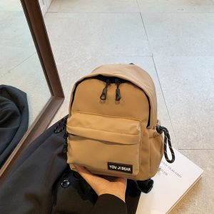 Versatile Mini Canvas Backpack Womens Fashionable Casual Crossbody Bag Soft Handle Zipper Closure Waterproof Oxford Fabric