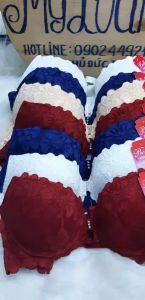 Áo ngực nữ cài trước mút đúc đệm dày 3cm ren hoa mai cao cấp - My loan 42