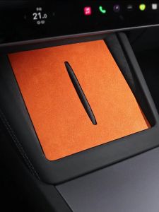 ALCANTARA | Tesla Model 3/Y Highland Juniper Alcantara Bảng Sạc Không Dây Trim Sticker Cup Mat Phụ Kiện Nội Thất Ô Tô Màu cam/Đen/Xám/Xanh/Đỏ