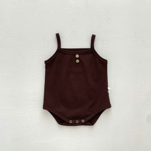 Korean Style Baby Summer Romper Thin Strapless Triangle Bib Newborn Baby Vest Crawling Suit Cotton Clothes for Boys And Girls