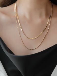Non-Fading Double Layer Snake Chain Necklace