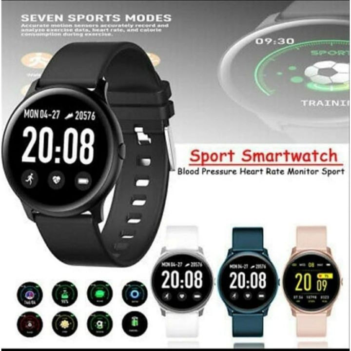 jam tangan smartwatch KINGWEAR KW 19 waterproof Tali rubber black