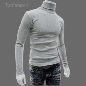 fbyoung turtleneck pria wanita polos lengan panjang