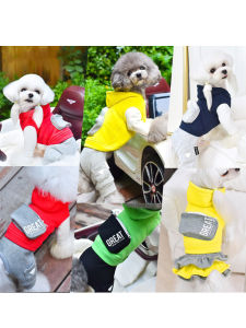 Original Teddy Dog Clothes Spring Autumn New Style Pure Cotton Four Legged Dog Sweater Zipper Pocket Small Size Pet Apparel