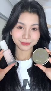 Bộ sản phẩm trang điểm mặt FOCALLURE 2 món với kem lót làm sáng giữ ẩm + phấn nước BB thu lỗ chân lông