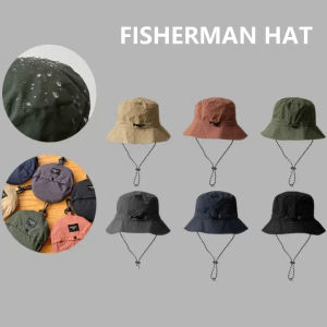 Anti-UV Waterproof Bucket Hat Summer Sun Protection Camping Hiking Cap with Storage Bag Mountaineering Outdoor Panama Sun Hat