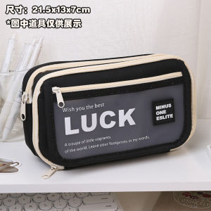 Hộp Đựng Bút Chì Canvas Chống Thấm Nước Dung Tích Lớn 2025 Mới Đơn Giản Phong Cách INS Nhiều Lớp Khóa Kéo Đựng Đồ Cho Học Sinh