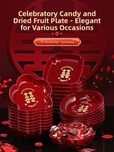 LANGMANXISHI | Wedding Red Auspicious Dishes for Candies and Dried Fruits
