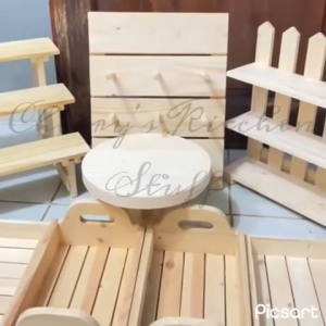 CKS Sweet Corner Dessert Buffet Wooden Stand Set Premium Quality Wood Donut Wall Holder Cupcake Cake Tray