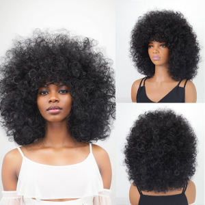 🔥Fashion Street Dance Wig Black Big Hair Trendy Hip Hop Wig Headgear LovelylifeFu👍