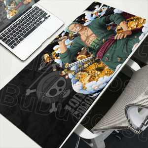 Bandai | HD Print Laptop Gamer Anime Carpet Speed One Piece Zoro Lock Edge Rubber Playmat Office Computer Black Deskmat Washable Mousepad