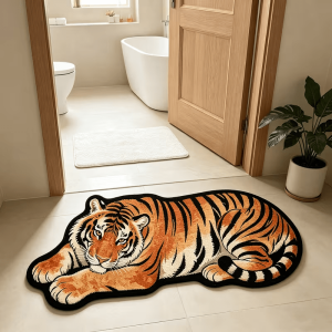 VIKAMA 3D Visual Effect Tiger Carpet Soft And Non-Slip Entrance Floor Mat Bedroom Decoration Carpet Home Decoration