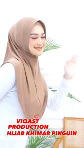 Khimar Bergo Pinguin Sporty Jersey Premium Viqast Ukuran L/ Hijab Instan Bergo Pinguin Pet Antem