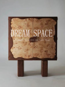 Vintage Walnut Wooden Storage Cabinet