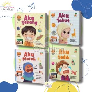 [DAPAT 4 BOARDBOOK] Buku Seri Pengenalan mengenal Emosi anak boardbook buku anak 1 2 3 tahun saat aku merasa senang marah sedih takut muslim islami