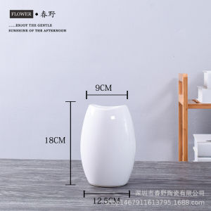 Bình Hoa Trang Trí Phòng Khách Bằng Gốm Sứ Trắng Hoa Khô Hoa Tươi Trang Trí Bàn Ăn Kích Cỡ Nhỏ Phong Cách Đơn Giản Trang Trí Nhà Cửa