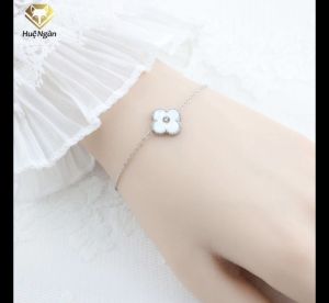 Lắc tay bạc 925 Huệ Ngân - Cỏ bốn lá may mắn LT0149