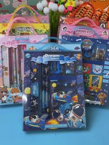 Best Gifts 6 in 1 Stationery Set Wallet Kid Student Pencil Case Stationery Gift Box Set Childrens Gifts Rewards Primary School Birthday