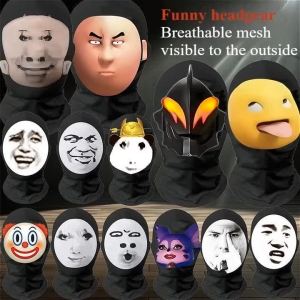 Masker Ekspresi Wajah Abstrak Unik / Masker Kepala Kreatif Weird / Topeng Lucu Prank