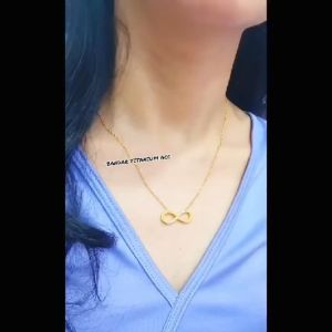 KALUNG TITANIUM MODEL INFINITY PERMATA ANTI LUNTUR & ANTI KARAT (COD)