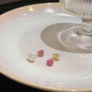 DoRa Pearl Heart Shaped Earrings Womens Fashion Jewelry Elegant Dual Wear High Quality Pearl Shell Drop Earrings