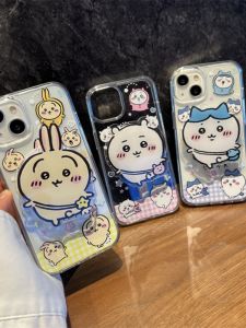 Iperk Magnetic Absorption Phone Case for Apple 15Promax Cute Cartoon Couple Soft Edge Hard Shell Girl Style Korean Style