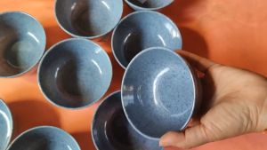 Chén ăn cơm nhựa melamine vân đá xanh CO 02: Ø 11.2 x 5.4 cm