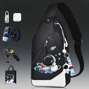 New Chest Bag Mens Cartoon Joint Name Casual Personality Sports Pannier Bag Mens Sports Bag Shoulder Bag Large-Capacity Crossbody Bag