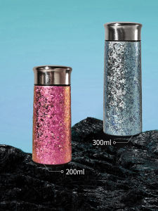 Pure Titanium Vacuum Cup Male and Female Portable Compact Mini Ice Flower Vacuum Double Insulation Oven Mitts Good-looking High-End Gift Box