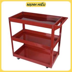 Kệ đựng đồ nghề dụng cụ 3 tầng sơn mạ tĩnh điện có giá treo dụng cụ kèm 20 móc treo