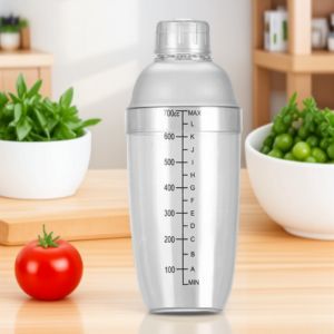 Portable Plastic Cocktail Shaker with Scales for Home Bar - Transparent Drink Mixer - Ideal for Milk Tea Bartending