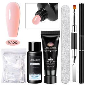5pcs Acrylic UV Gel Extension Nail Gel Kit Clear Pink Color Fast Building Gel Nail Polish All For Manicure Nail Art Design DIY