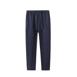 White Linen Mens Summer Thin Breathable Cleanfit Cotton Linen Wide Leg Pants Loose Straight Casual Fashionable Youth Active